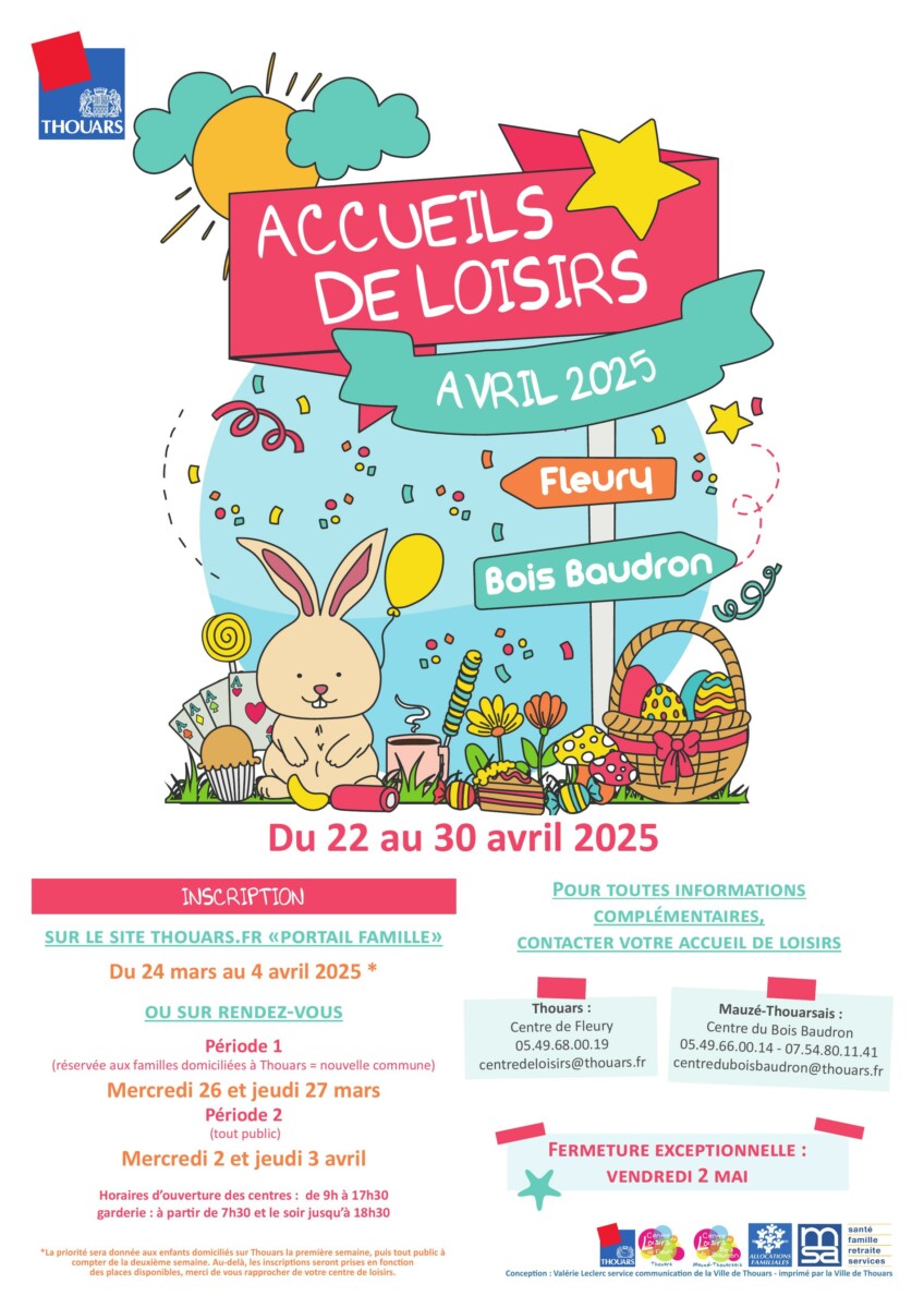 Inscriptions ouvertes pour les accueils de loisirs d’avril !