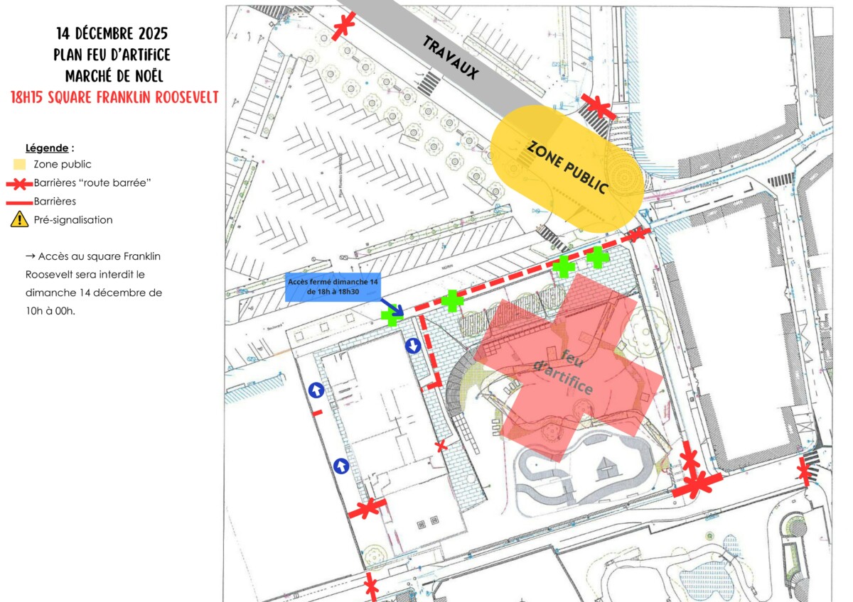 Plan du feu d’artifice du Marché de Noël