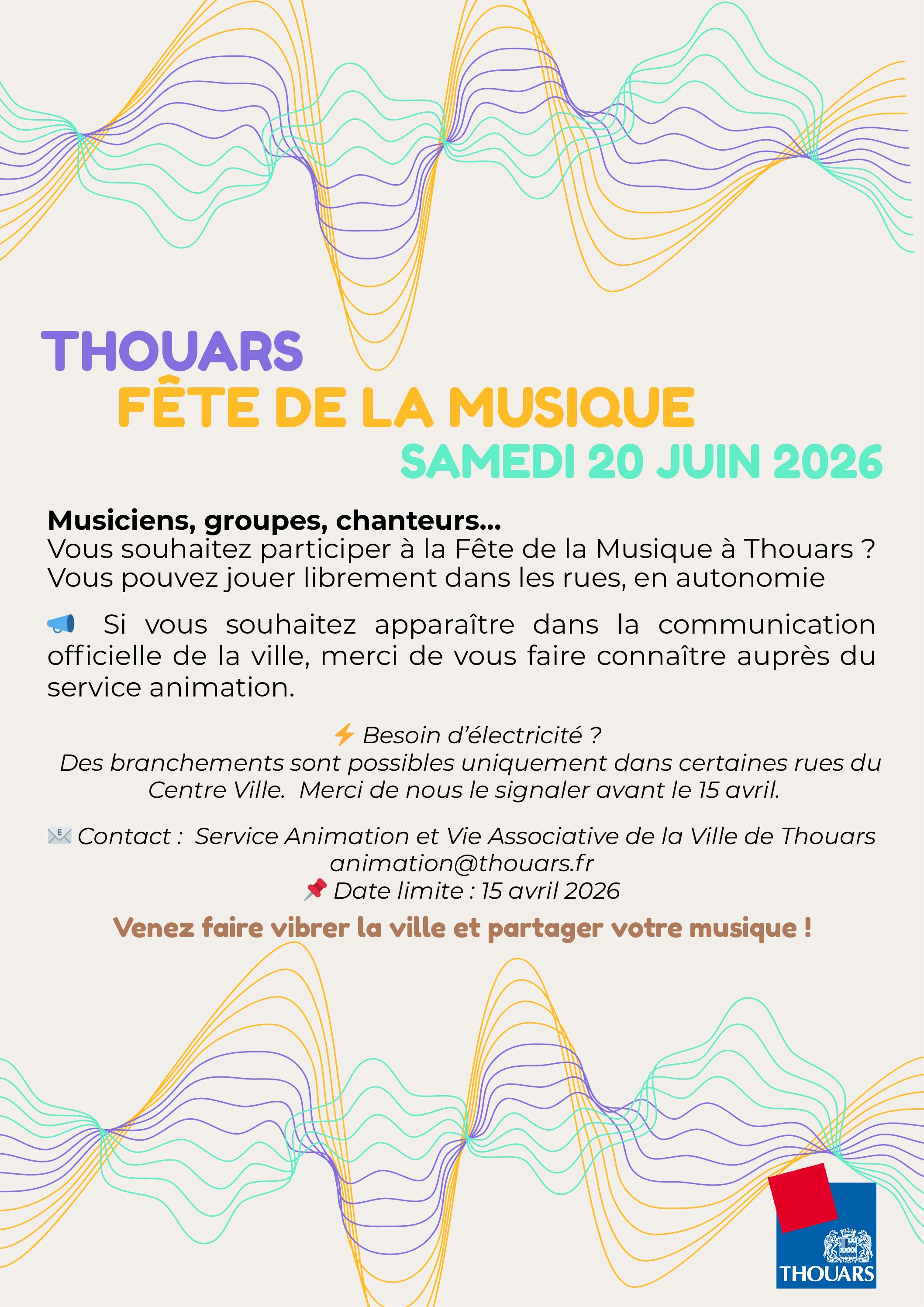 Inscriptions fête de la musique – Samedi 20 Juin