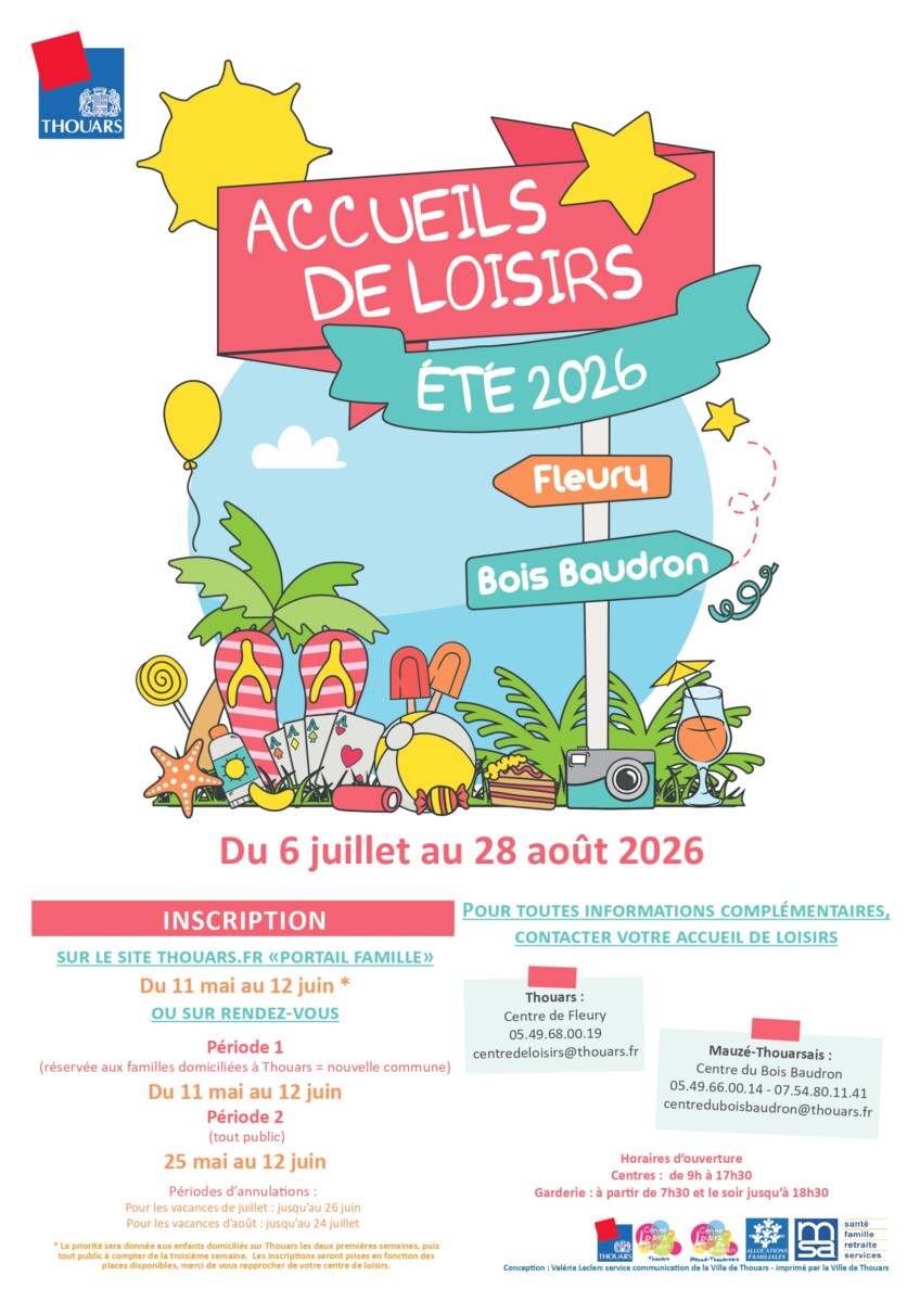 📢 Inscriptions ouvertes pour les accueils de loisirs de l’été 2026 !